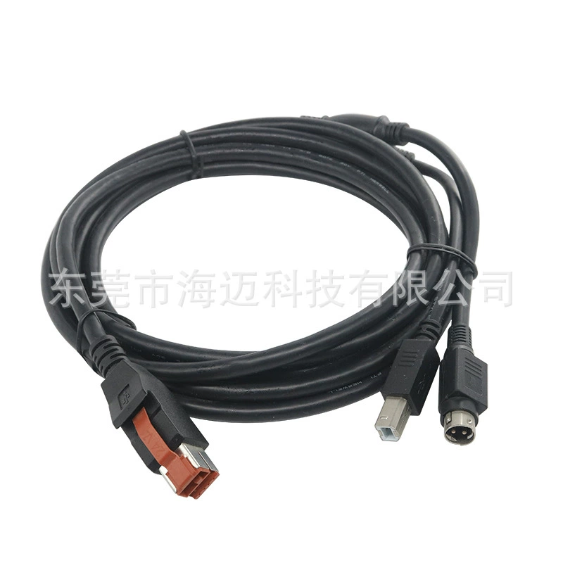 USB-кабель 24VPOWER USB TO USB Type B + power DIN 3-pin mini DIN 3P, кабель передачи данных