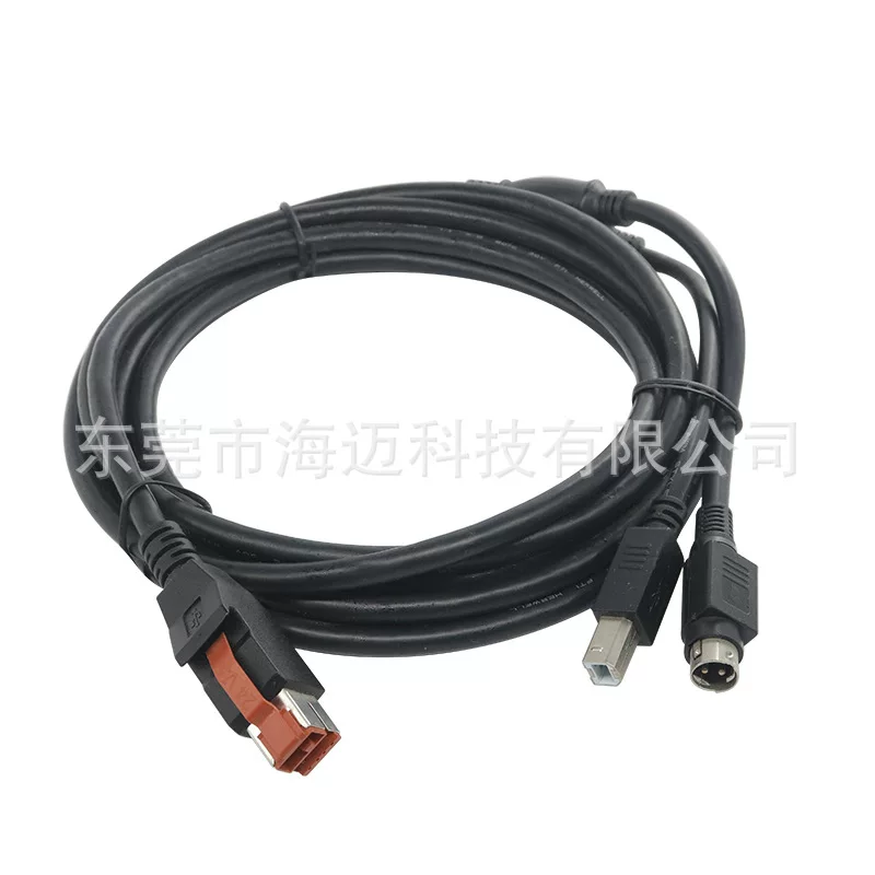 USB-кабель 24VPOWER USB TO USB Type B + power DIN 3-pin mini DIN 3P, кабель передачи данных