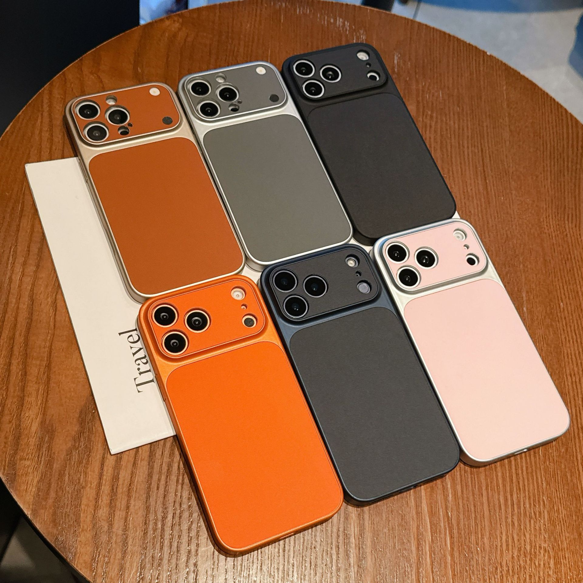 Change to 17 in Seconds, Suitable for Iphone17Promax Mobile Phone Case Plain Leather Texture Orange Apple 16Promax Frosted 15