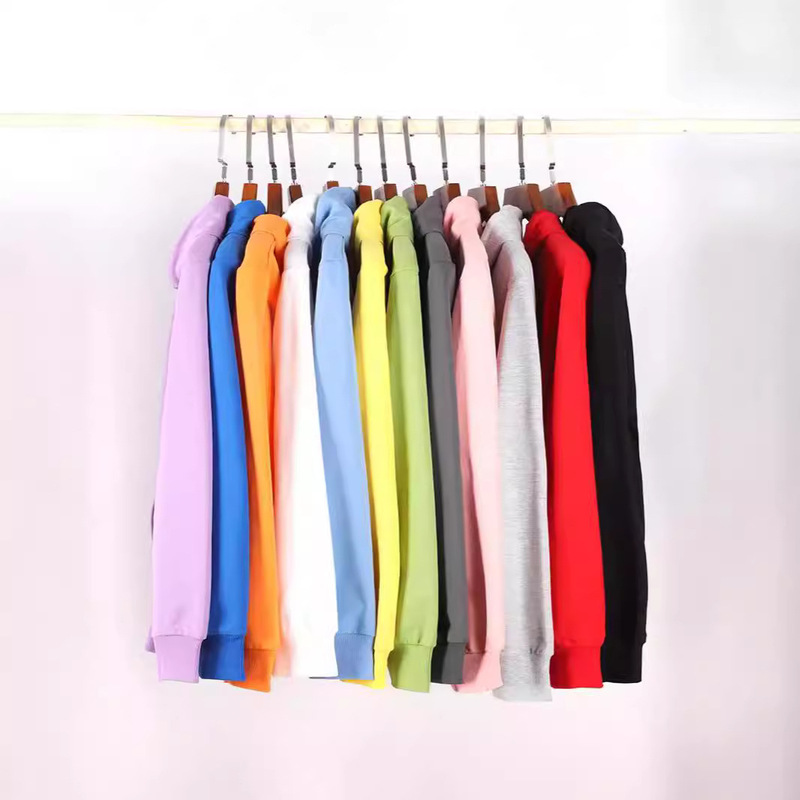 Men's Trendy Oversized Solid Color Hooded Sweatshirt with Logo, Class Uniform, Workwear Wholesale