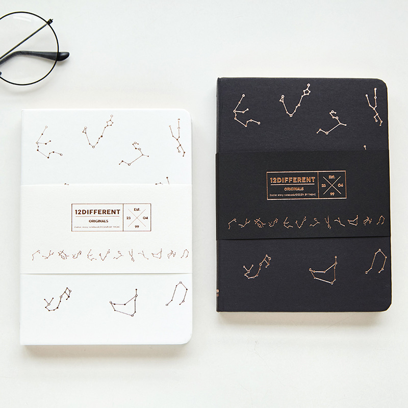 雅莎卡36K星座物语硬抄笔记本 简约时尚无线胶装空白手账本记事本