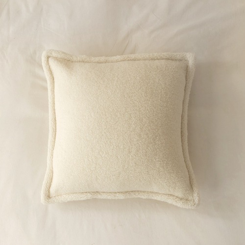 Modern Minimalist Lamb's Wool Pillow Cover Solid Color Bed Headrest Cushion Sofa Pillow Bedroom Waist Pillow Teddy Wool Pillow Cover