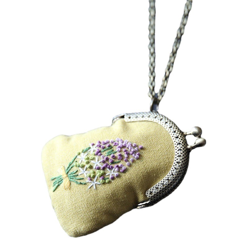 Jinhao collar hecho a mano DIY bordado boca Bolsa de Oro adornos creativo regalo femenino paño bordado kit suéter cadena