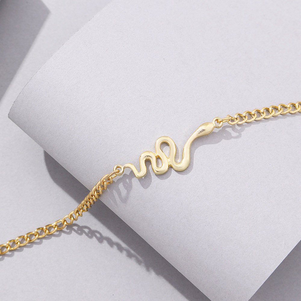 retro snake butterfly key lock pendant anklet set wholesale nihaojewelry