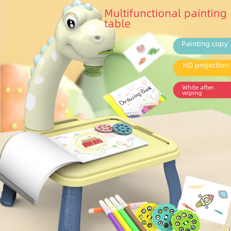 Cross-border projection drawing board baby doodle painting magic multi-function drawing board learning desk intelligence toy direct sales