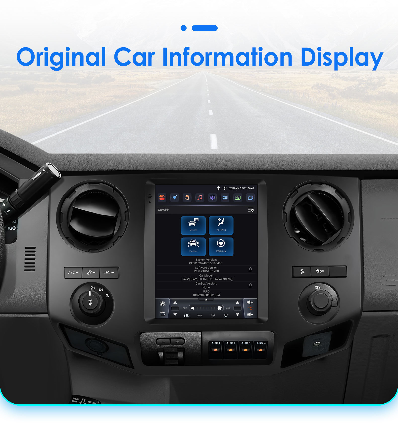 Suitable for 09-16 Ford F250 F450 Smart 9.7inch Vertical Screen Frame Car Navigator All-In-One Machine