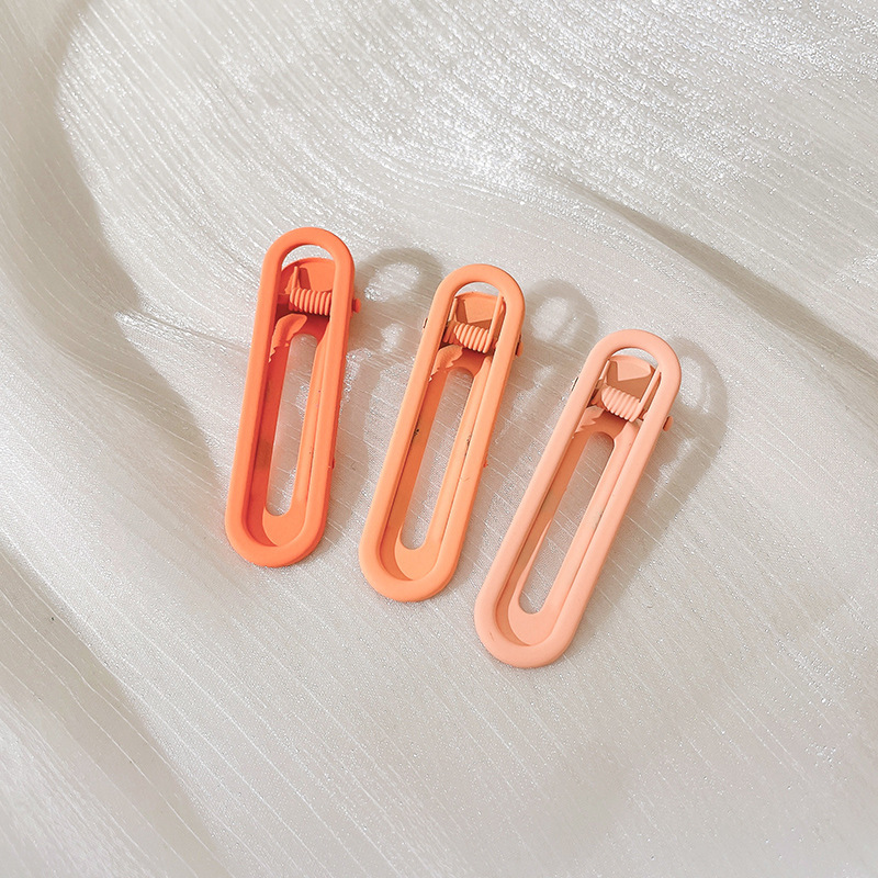 Pinza para el cabello de dopamina sin costuras de color caramelo clip lateral femenino flequillo clip para el cabello roto tocado clip de pico de pato y2k horquilla de una palabra