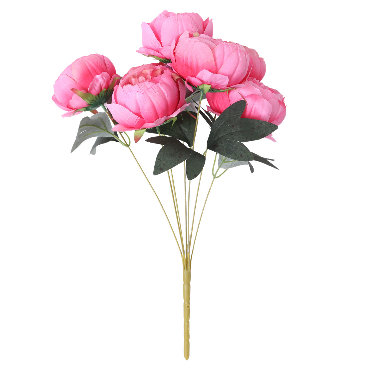 Simulación de 7 cabezas núcleo de peonía peonía flores de boda hotel decoración de flores de pared ornamentos ramo de flores de mano