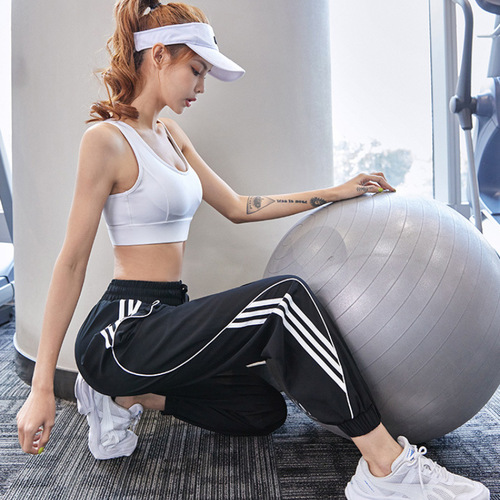 Summer sports trousers for women, loose leg binding, slim running, casual long fitness yoga pants, thin trousers wholesale