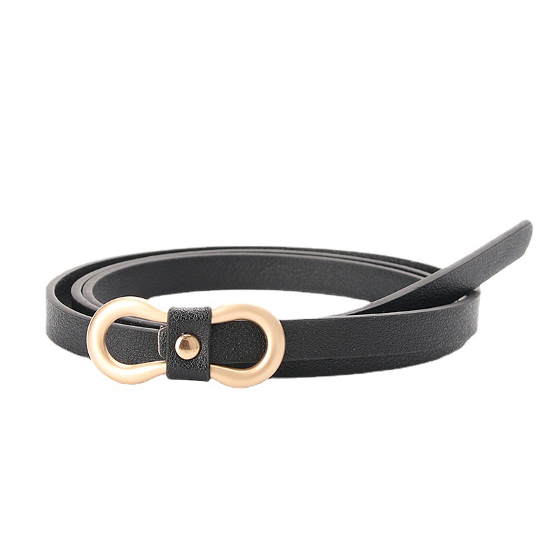 Neuer Damengürtel mit 8-förmiger Schnalle, vielseitiger Hemdblusen-Kleidergürtel, schmaler Gürtel ohne Lochdekoration, dünner Gürtel für schnellen Versand_voghion.com