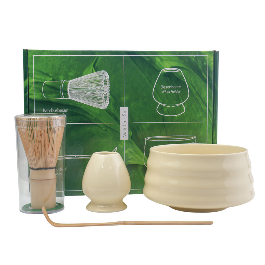 Taza de té de estilo japonés, cepillo de matcha, herramientas de matcha, taza de té de la dinastía Song, caja de regalo de set de matcha