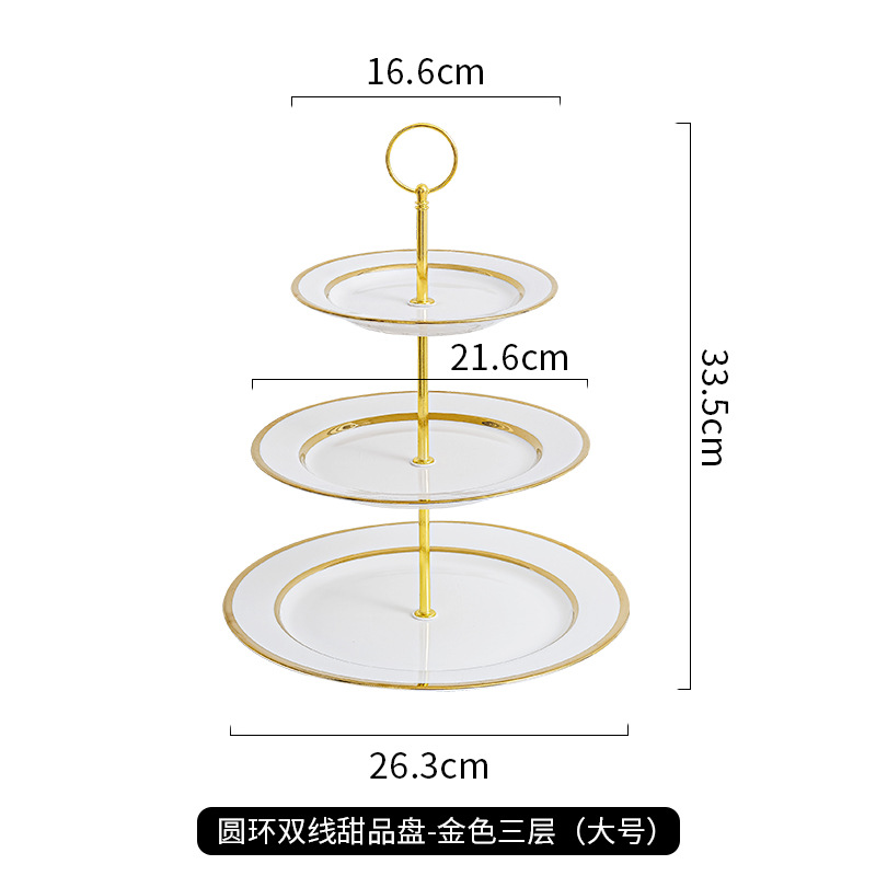 Plato de fruta de tres capas mesa de café de la sala de estar hogar plato de caramelo Pantalla de recepción merienda plato de postre de té de la tarde plato de postre