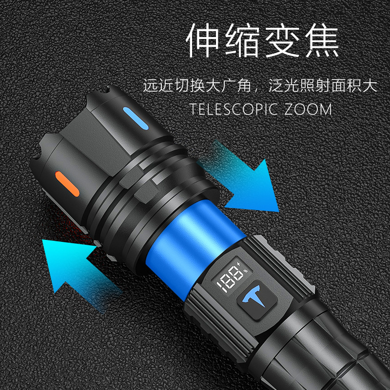 Nuevo láser blanco transfronterizo de alta intensidad linterna de luz alta carga portátil al aire libre lámpara de emergencia doméstica de larga duración