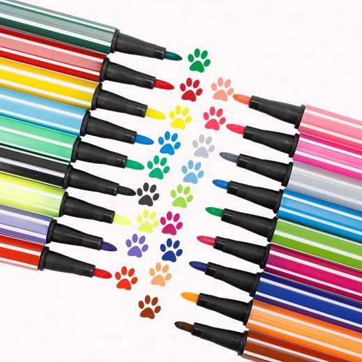 Juego de rotuladores de acuarela Kiss Duo de 12/18/24/36 colores con soporte para rotuladores para dibujar, escribir en el diario y arte infantil, embalaje azul y rosa.