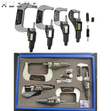 HUOTO 数显外径千分尺套装0-25mm 螺旋测微器 数显千分尺测量仪表