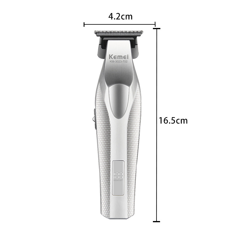 Cortadora de Pelo Eléctrica Profesional KM-3023 de Metal Silencioso con Pantalla Digital para Peluquería