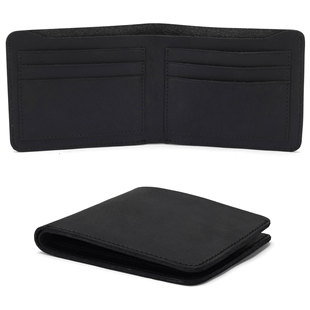 Cross-border Retro in stock Coin Purse Men's Advanced Sense Crazy Horse Leather PU Card Bag Anti-degaussing Two-fold Men's Wallet