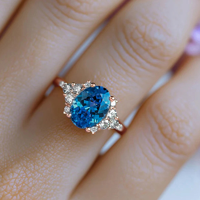 Ocean Style Imitation Sapphire Transparent Ring For Women_voghion.com