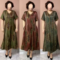 Свободная юбка большого размера для мамы, женская ретро-новая юбка Cheongsam в стиле шинуазри, высококачественное шелковое платье из тутового шелка для среднего и пожилого возраста