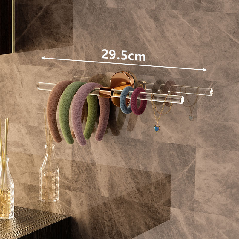 Luz de lujo acrílico toallero ponche libre de baño de almacenamiento de baño Toalla de baño gancho de almacenamiento Barra de toalla individual Barra de toalla