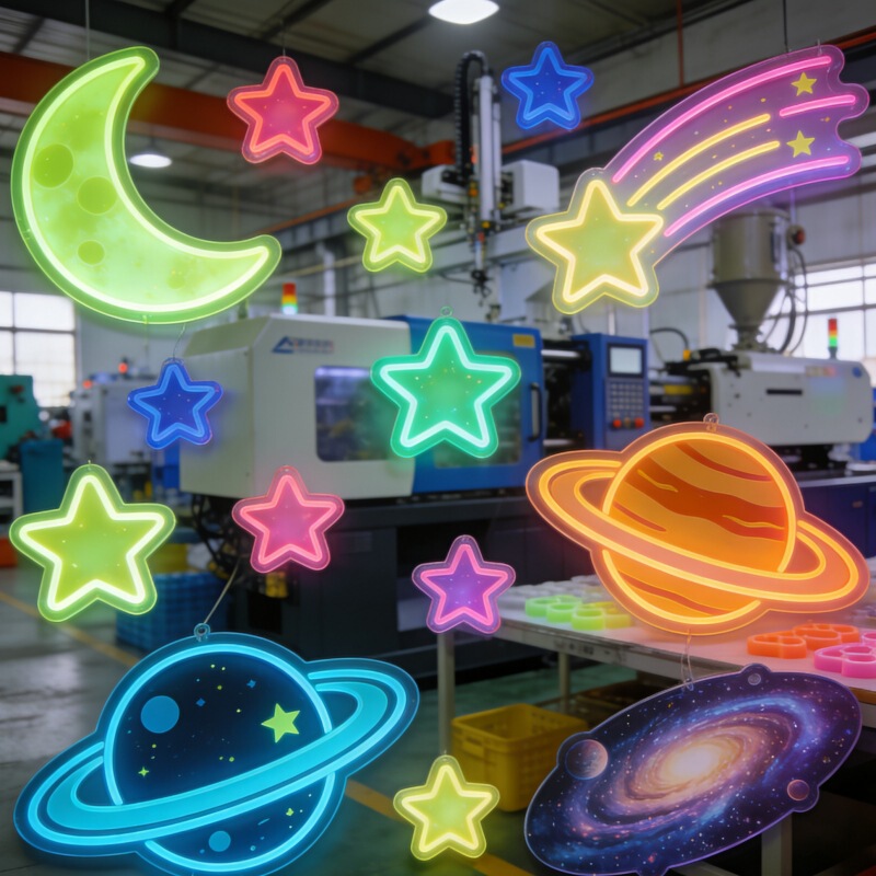 Factory Luminous Wall Stickers Cross-Border Christmas Party Toys Glowing Stickers Animal Fluorescent Stars Moon Door Window Refrigerator Stickers