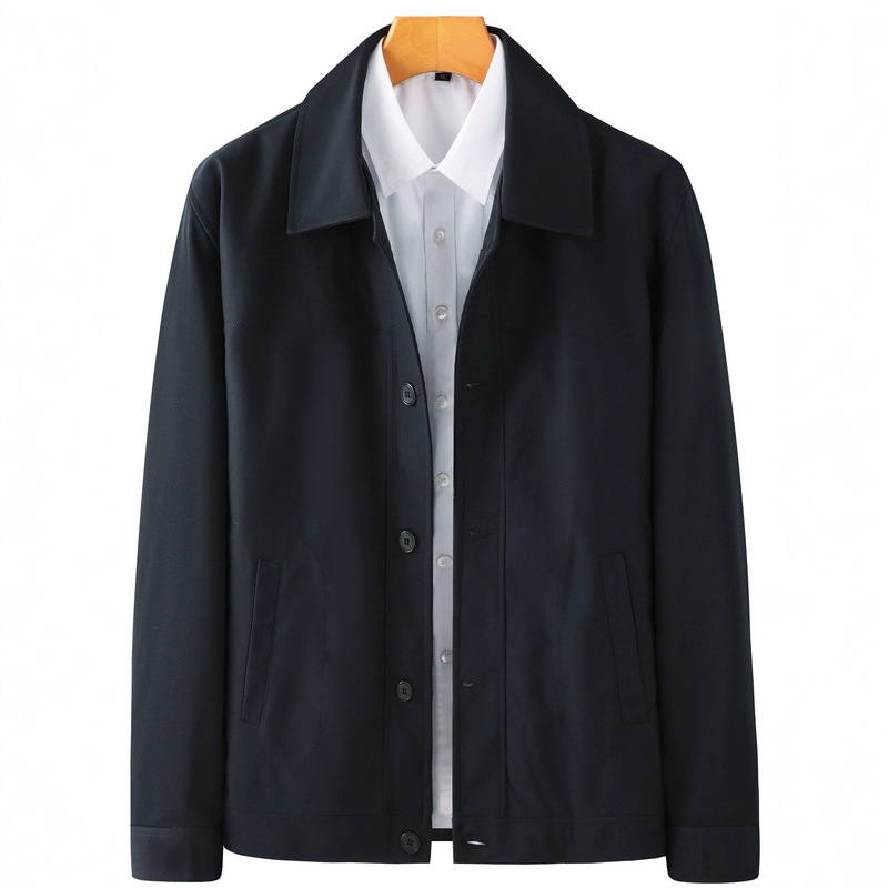 Dad's autumn coat, business casual, middle-aged men's turn-down collar button jacket, spring and autumn style, for middle-aged and elderly men, Ligo