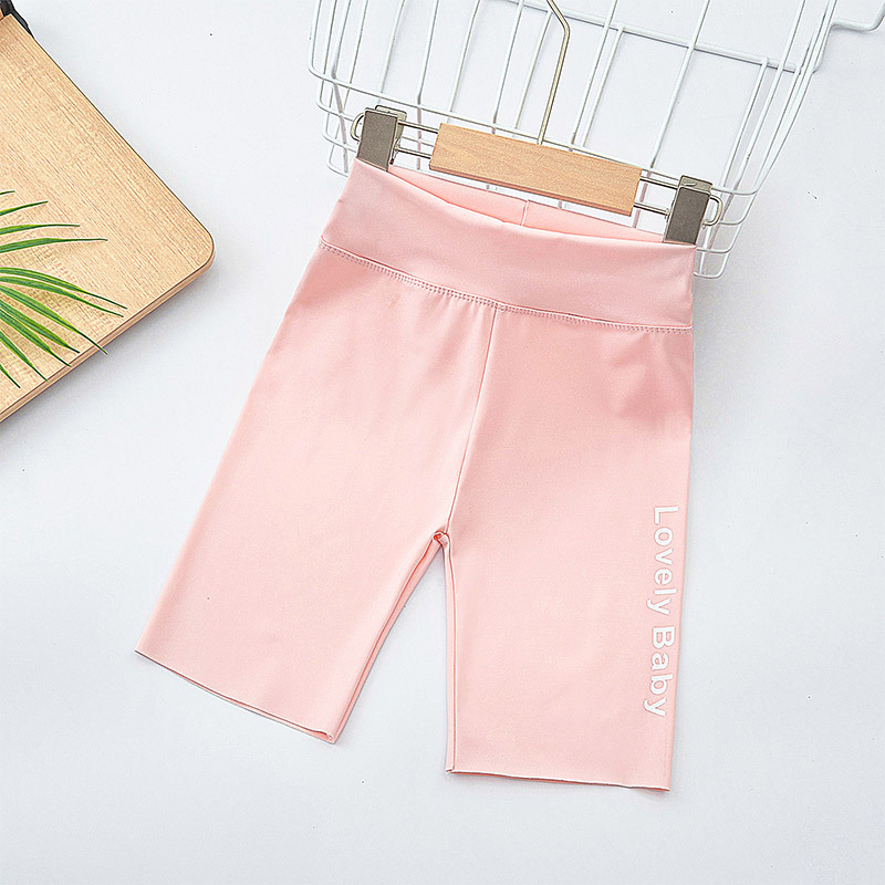 Pantalones de tiburón de cinco puntos para niñas pantalones de yoga de desgaste exterior de cintura alta delgada de verano para niños medianos y grandes leggings Barbie para niños pantalones cortos