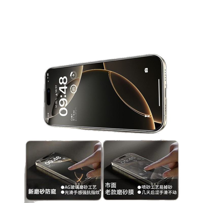 适用苹果16Promax防偷窥360度磨砂防窥钢化膜iPhone15/14保护膜17|undefined