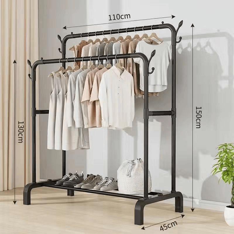 percha de ropa doméstica piso vertical engrosado y engrosado estante de almacenamiento dormitorio balcón una sola fila doble fila percha de ropa