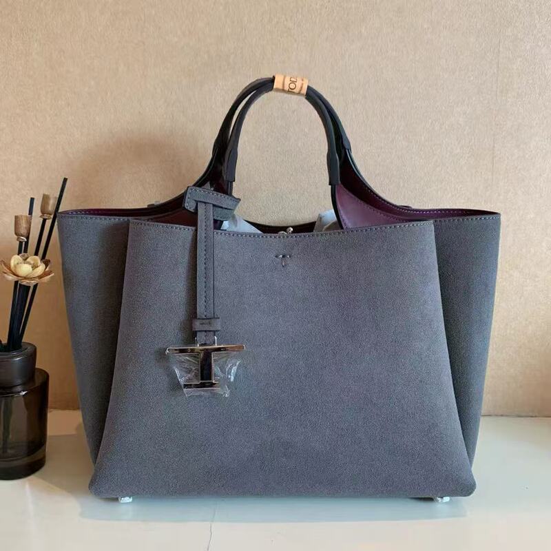 Cross-Border Potato Shreds Tod Handbag Tote Bag Tote Single Shoulder Suede Large Capacity Suede Cowhide Export Bag Cross-Border Potato Shreds Tod Handbag Tote Bag Tote Single Shoulder Suede Large Capacity Suede Cowhide Export Bag