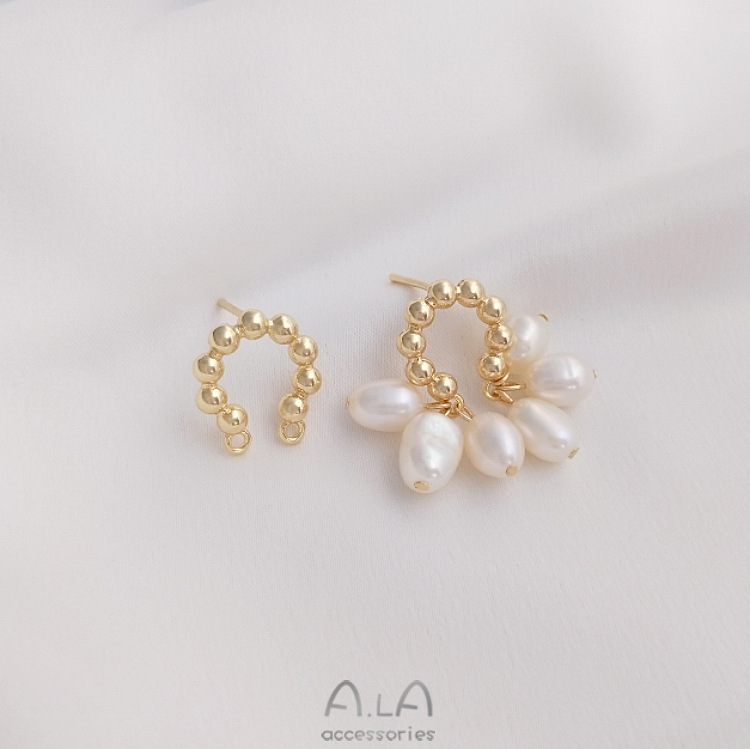 DIY Jewelry Accessories Classification Smooth Embellishment 1 Pair 13 * 15mm Copper 14K Gold Plated U Shape Polished Earring Findings