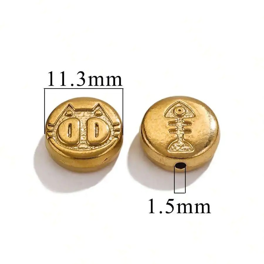 Fundición de acero inoxidable fundición a presión cuentas perforadas de agujeros grandes collar de bricolaje pulsera joyería de retención de color transfronterizo fábrica de cuentas al por mayor