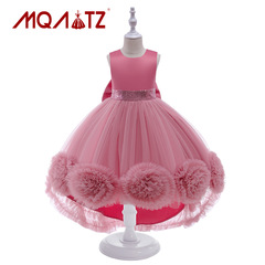 European and American children's lace embroidery princess dress, children's trailing ball gown, piano performance costume, children's gown