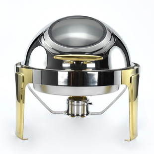 Cross-Border Supply Stainless Steel Round Full Flip Buffet Stove Suitable for Hotel Restaurants Novel and Attractive Alcohol Stove