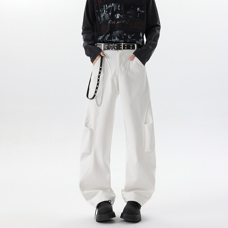 American Scimitar Jeans Men's Spring and Autumn Margiela Curved Pleated Sickle Pants American Scimitar Jeans Men's Spring and Autumn Margiela Curved Pleated Sickle Pants