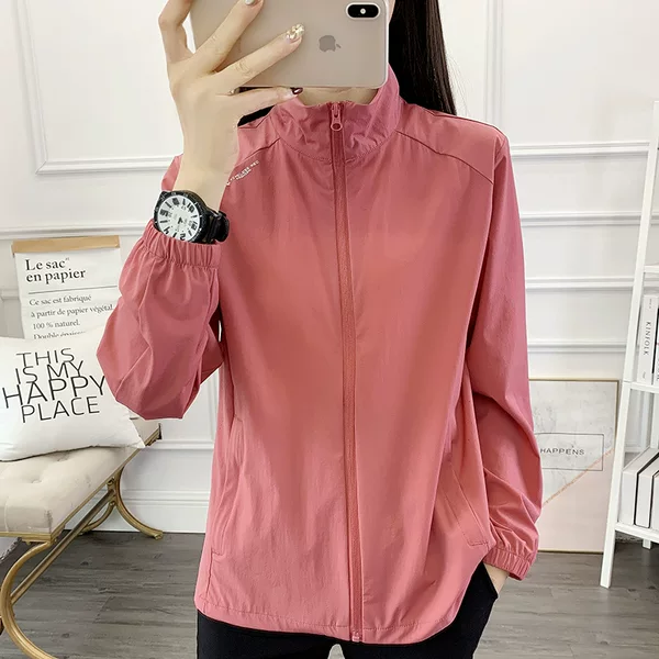 Ultra-Thin Ice Silk sun protection clothing women's long sleeve UV protection single layer skin windbreaker breathable new outdoor transport jacket