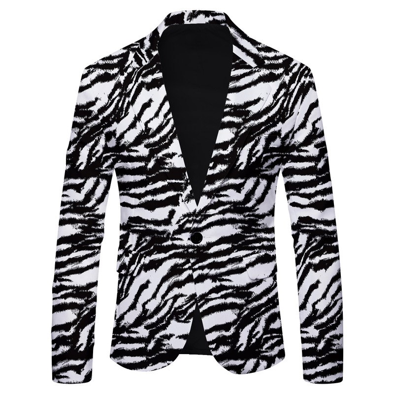 New Foreign Trade Men's Polka Dot Print Casual Suit Jacket British Fashion Slim Suit New Foreign Trade Men's Polka Dot Print Casual Suit Jacket British Fashion Slim Suit