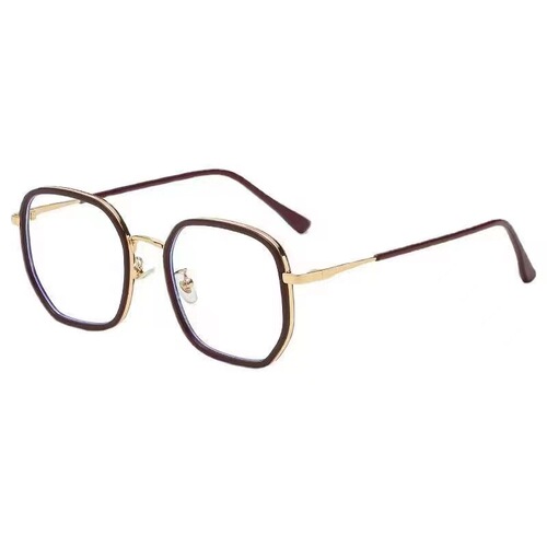  New Matte Gray Frame Anti-blue light Glasses for Women, Korean Style Trendy Large Face Slimming Non-prescription Glasses Compatible with Prescription Lenses