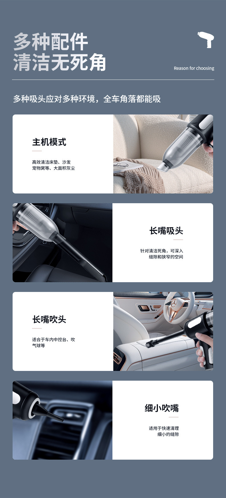 Wireless Car Vacuum Cleaner Blowing and Suction Integrated Large Suction Wet and Dry Car Portable Brushless Mini Vacuum Cleaner