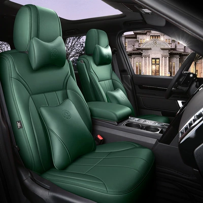 Modelə uyğun (Original) oturacaq örtükləri — cover 5/7 seats can be ordered - dark-green-deluxe-edition-5-seats-half-pack-of-ordinary-leather