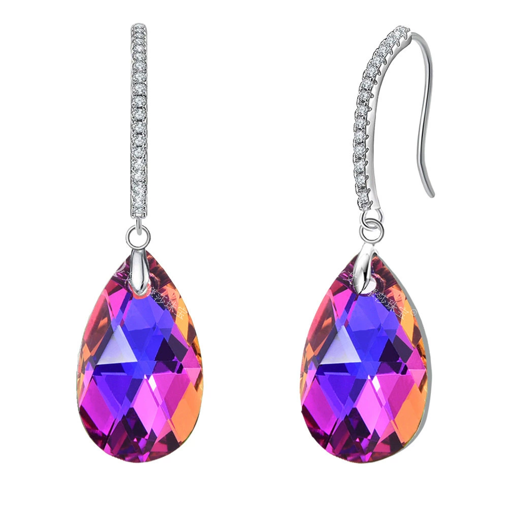 Ювелирные изделия Aier Mogo Czech Crystal, простые серьги с сверлением, внешнеторговый источник, первое поколение