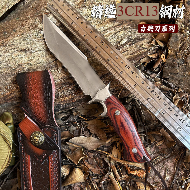 破将M390户外一体钢高硬度锋利直刀水果刀便携防身露营刀耐用启鸣