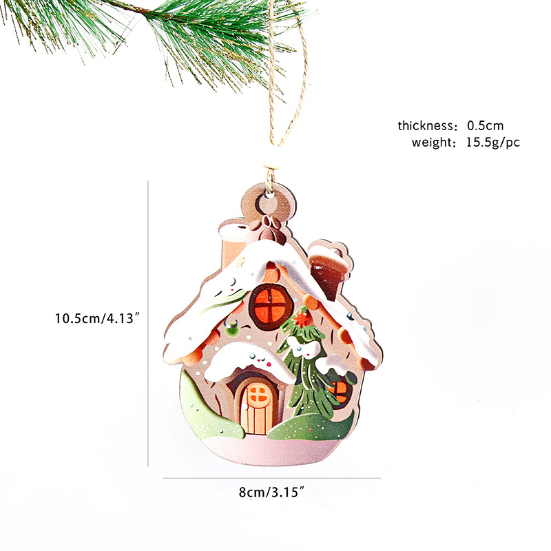 Decoraciones de Navidad de madera colgante decoración del hogar festivales artesanía de madera colgante colgante de árbol de Navidad