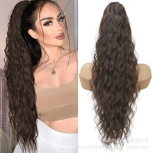亚马逊跨境假发 30英寸马尾假发玉米烫水波纹抽绳马尾辫 Ponytail