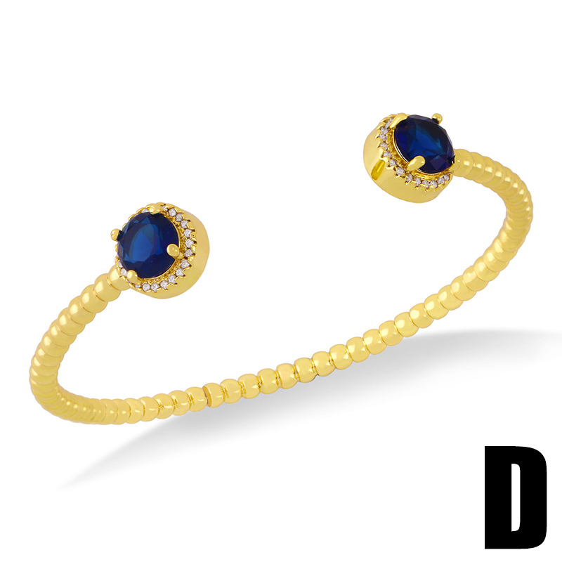 wholesale jewelry punk style snake shape copper inlaid zircon bracelet nihaojewelry