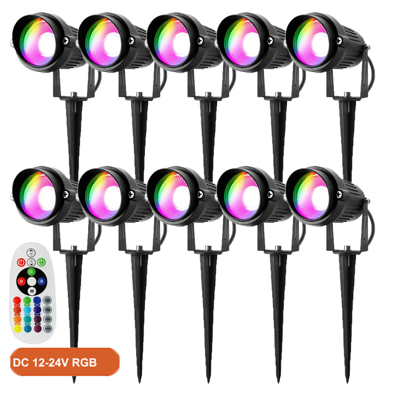 12v 잔디 램프 rgb 10 팩