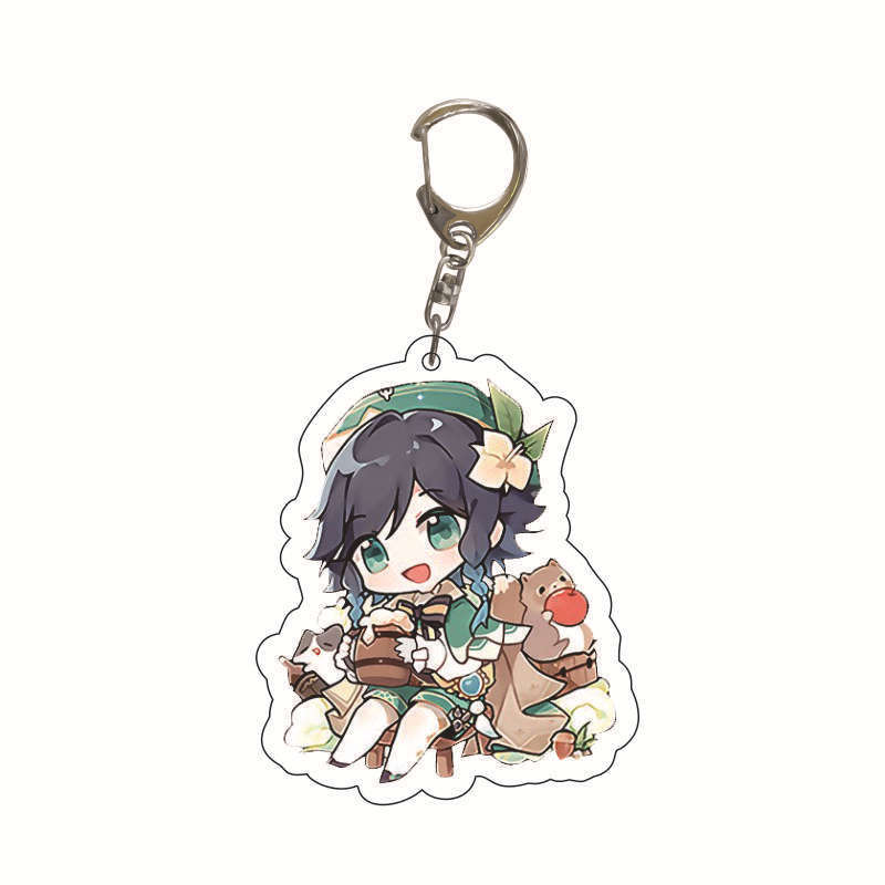 Original Dios juego de dibujos animados llavero acrílico Rayo general Zhong Li Gan Yu Ke Li colgante privado