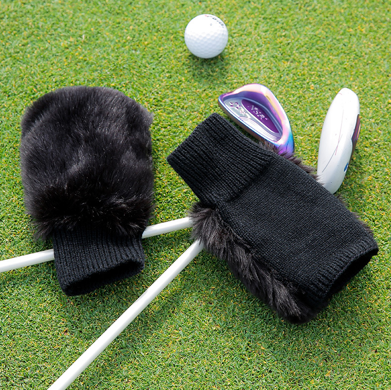 Găng tay nửa ngón golf PGM nữ giữ ấm lông thỏ giả đàn hồi cao — Một size chi tiết 11