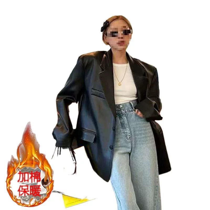 Autumn shoulder pads, classic suit jacket, oversize, plus size