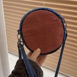 韩版休闲零钱包女斜挎包包女新款小圆包洋气拼色单肩包春夏季